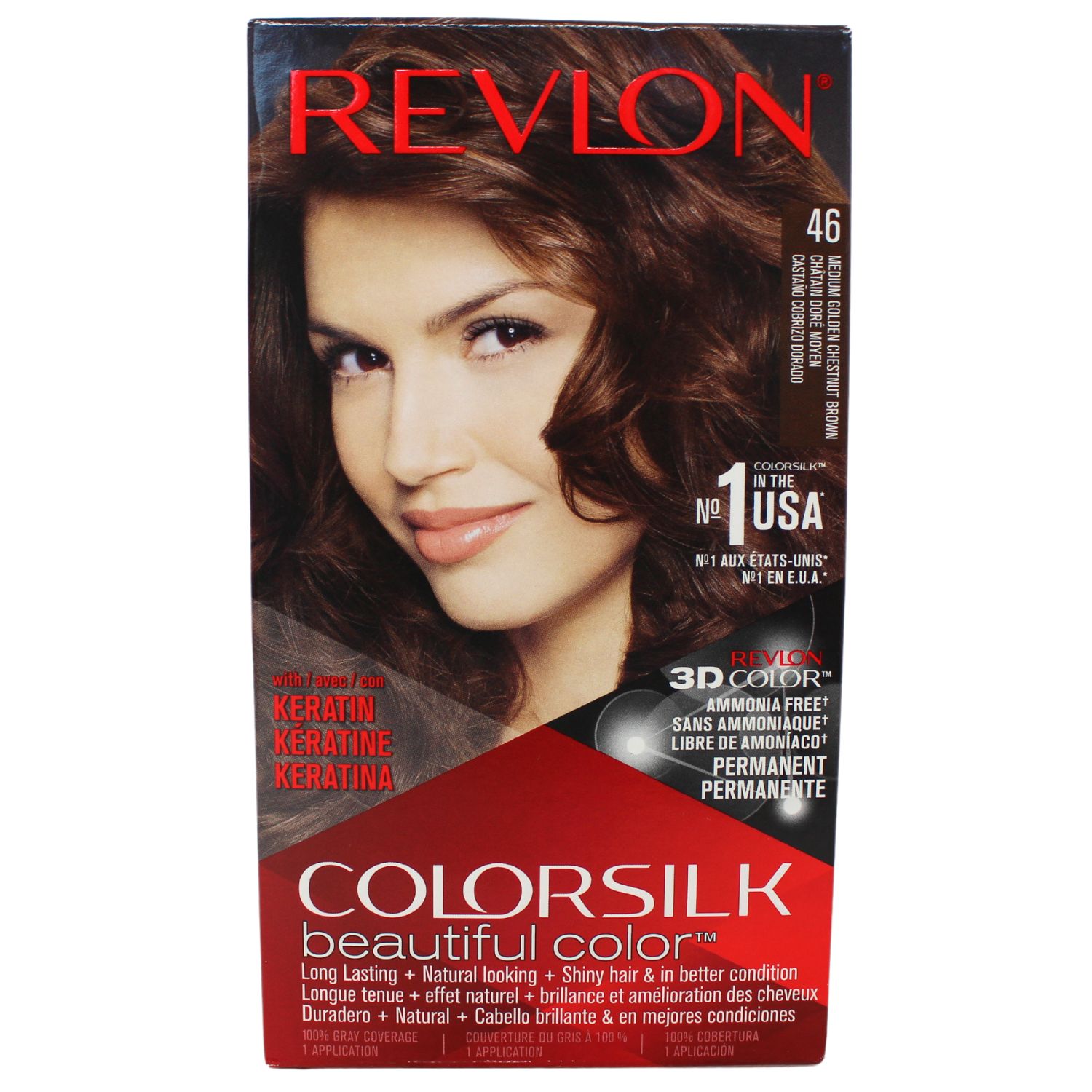 REVLON COLORSILK #46 MED GLDN CHESTNUT BRWN