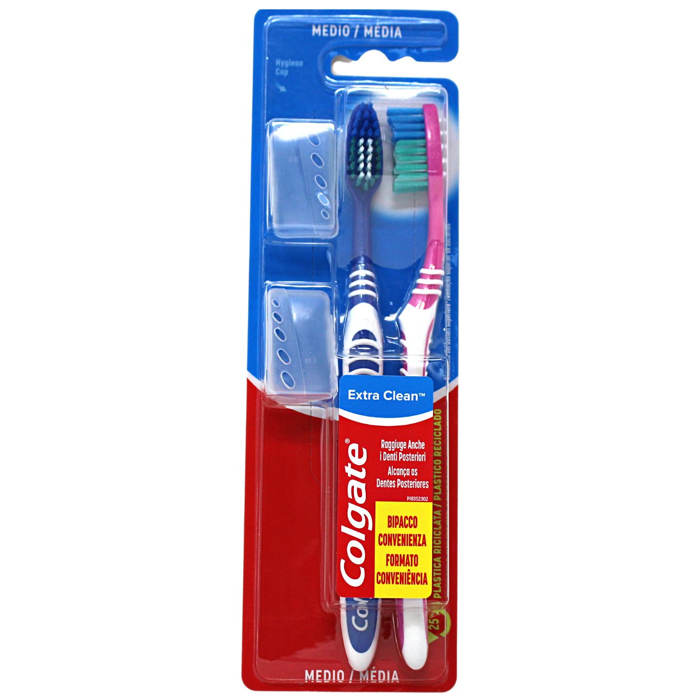 COLGATE T/B MEDIUM 2CT + HYGIENE CAP/12