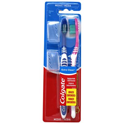 COLGATE T/B MEDIUM 2CT + HYGIENE CAP/12