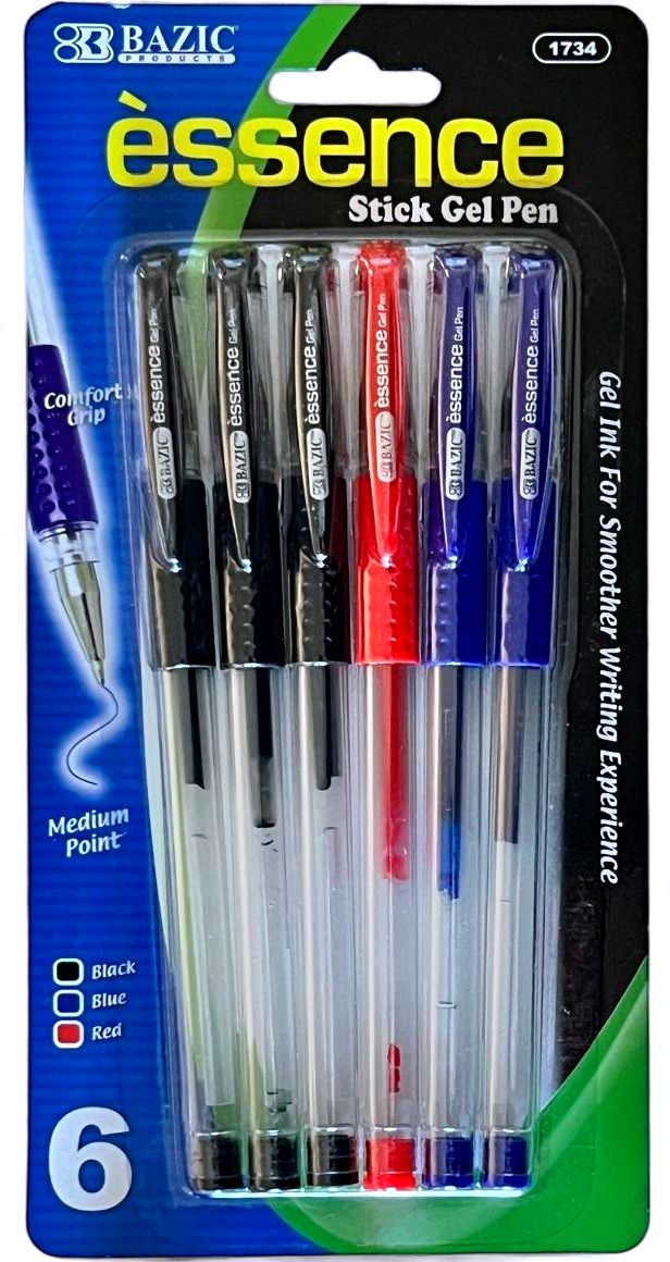 BAZIC #1734 ESSENCE STICK GEL PEN (6 PACK)