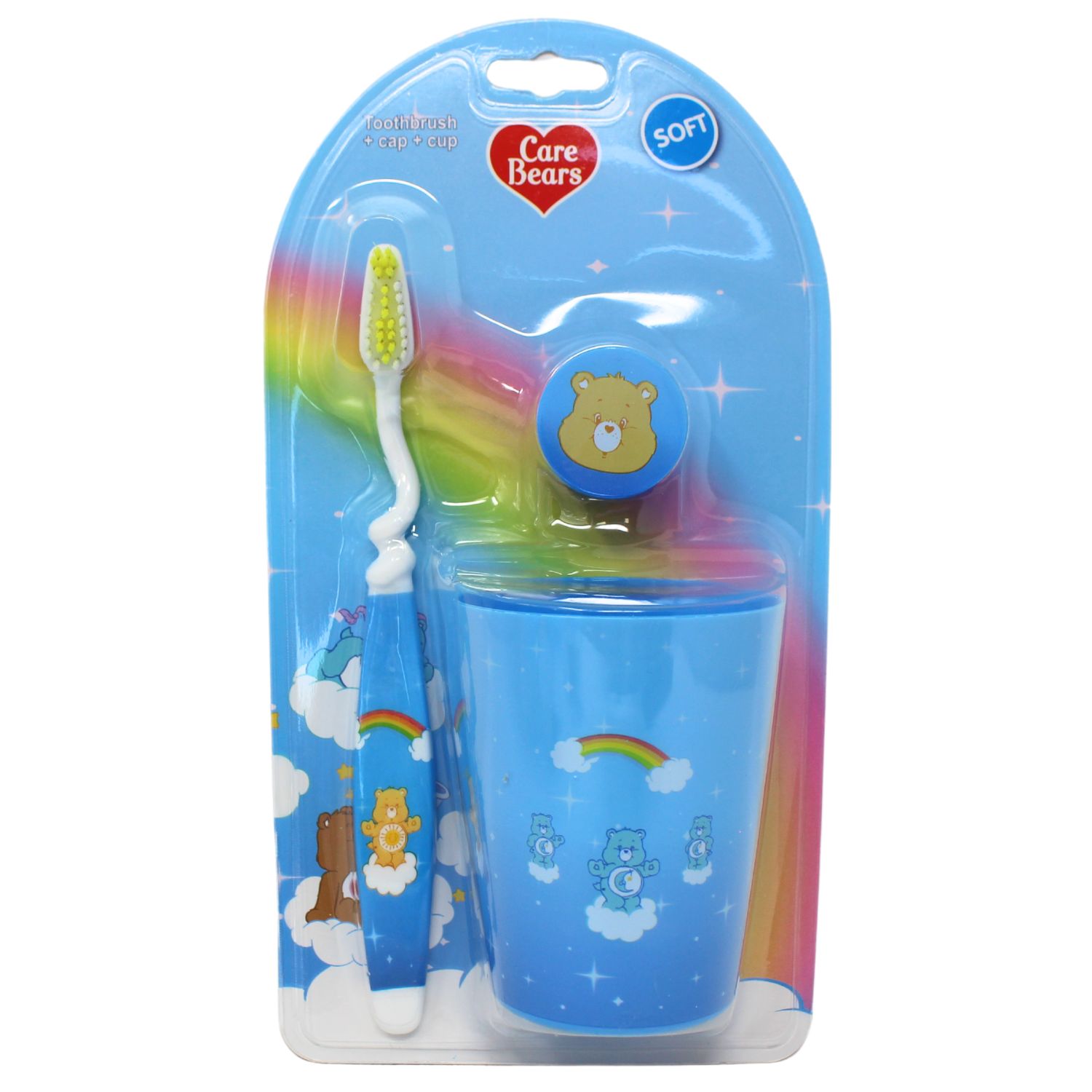 CARE BEARS KIDS BLUE TOOTHBRUSH SOFT + CAP + CUP