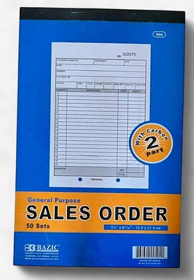 BAZIC #504 GENERAL PURPOSE SALES ORDER + CARBON 2PART (50 SETS)