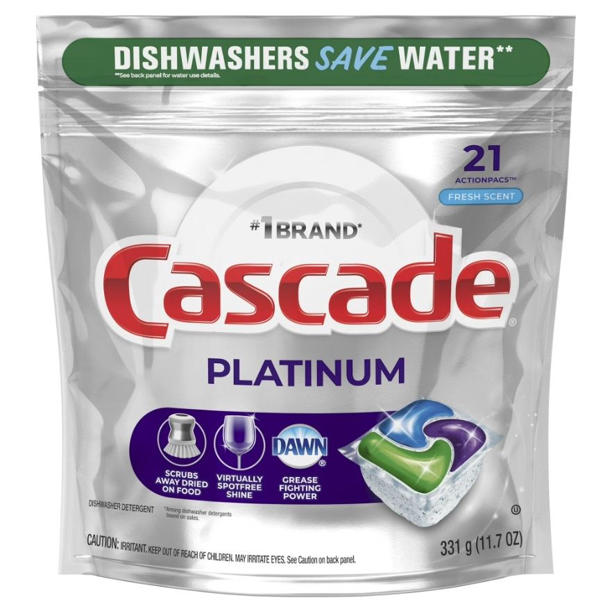 CASCADE PLATINUM ACTIONPACS FRESH SCENT 21'S