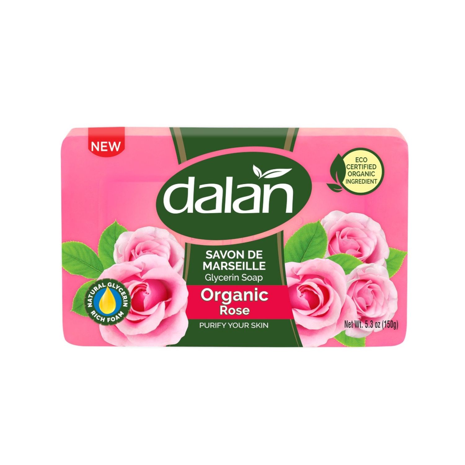 DALAN ORGANIC BAR SOAP 150G ROSE WATER PURIFY