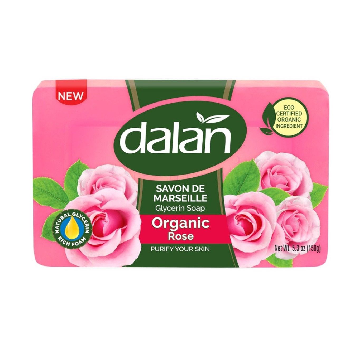 DALAN ORGANIC BAR SOAP ROSE WATER PURIFY 150G