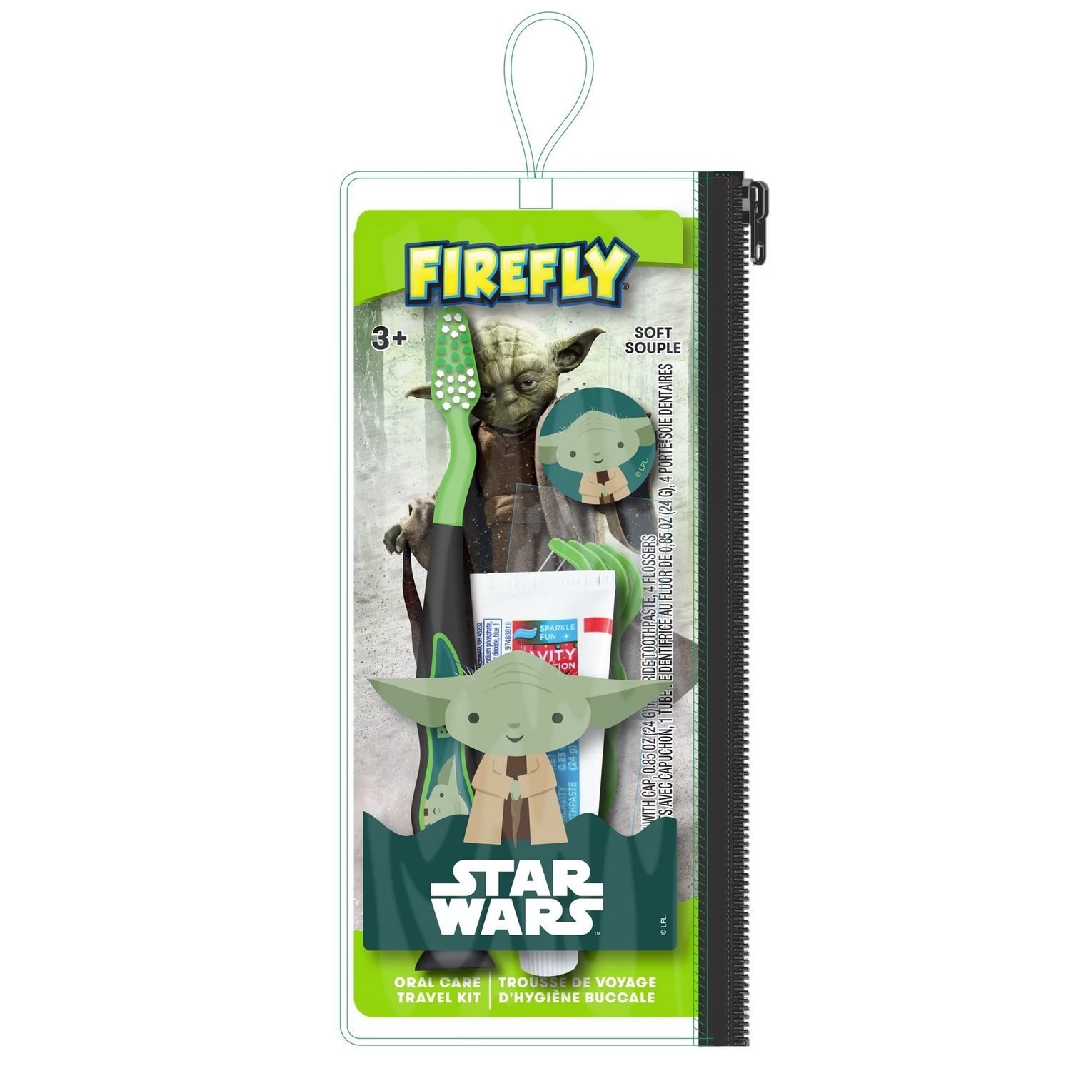 FIREFLY STARWARS YODA ORAL CARE TRAVEL KIT 3+ SOFT