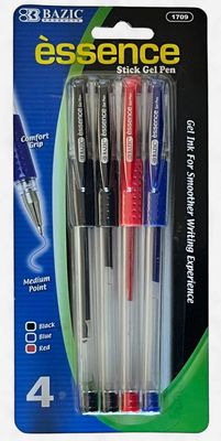 BAZIC #1709 ESSENCE STICK GEL PEN (4 PACK)