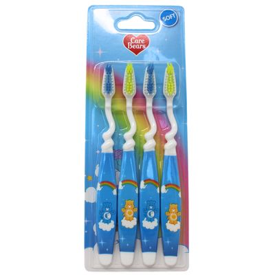 CARE BEARS KIDS BLUE TOOTHBRUSHS SOFT (4PACK)