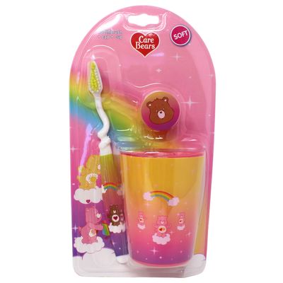 CARE BEARS KIDS PINK TOOTHBRUSH SOFT + CAP + CUP