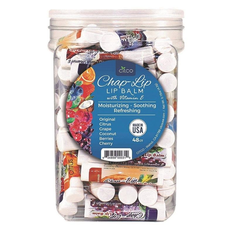 CHAP-LIP ASSORTED FLAVOURS LIP BALM JAR (48X4.2G)