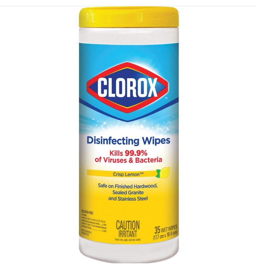 CLOROX DISINFECTING WIPES CRISP LEMON 35'S