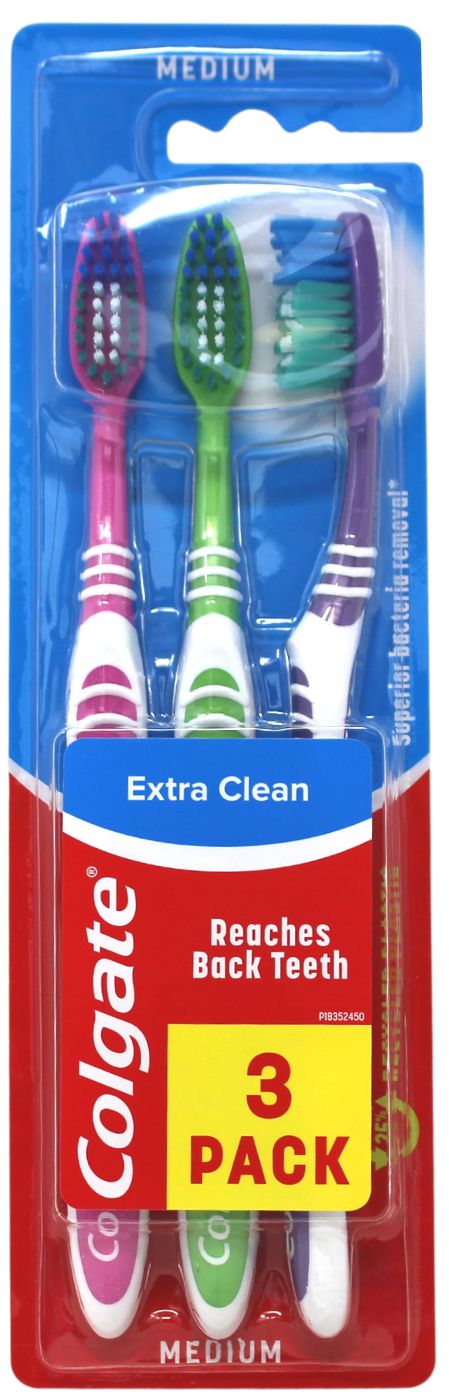 COLGATE TOOTHBRUSH EXTRA CLEAN MEDIUM (3PACK)