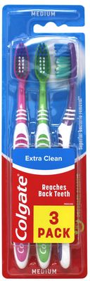 COLGATE TOOTHBRUSH EXTRA CLEAN MEDIUM (3PACK)