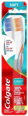 COLGATE TOOTHBRUSH SLIM FLOSS TIP SOFT (2PACK)