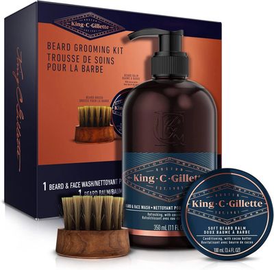 KING C GILLETTE 3 PIECE BEARD GROOMING KIT