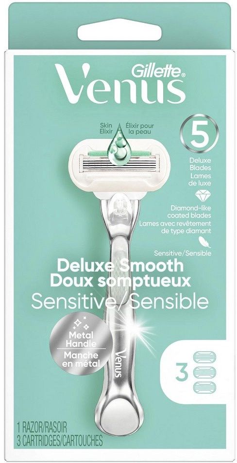 GILLETTE VENUS DELUXE SENSITIVE 1RAZOR + 3CARTRIDGES