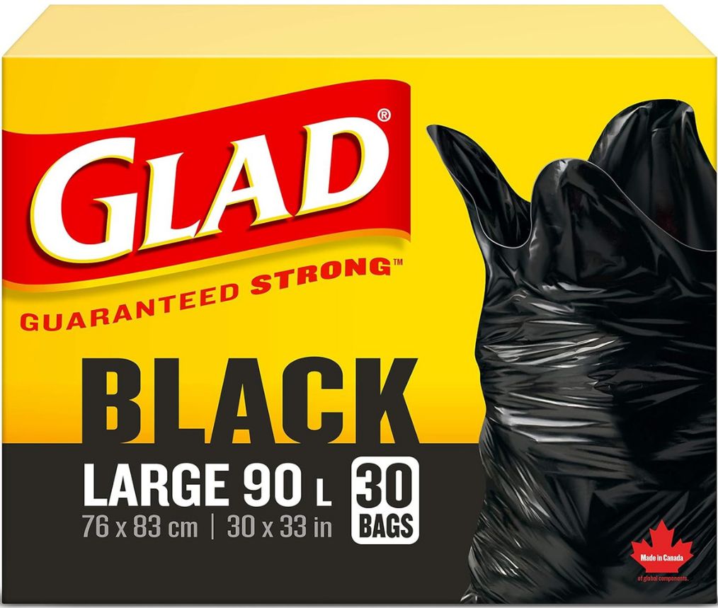 GLAD BLACK LARGE 90L 30BAGS