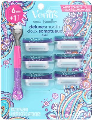 GILLETTE VENUS DELUXE SMOOTH SWIRL 1RAZOR + 6CARTRIDGES