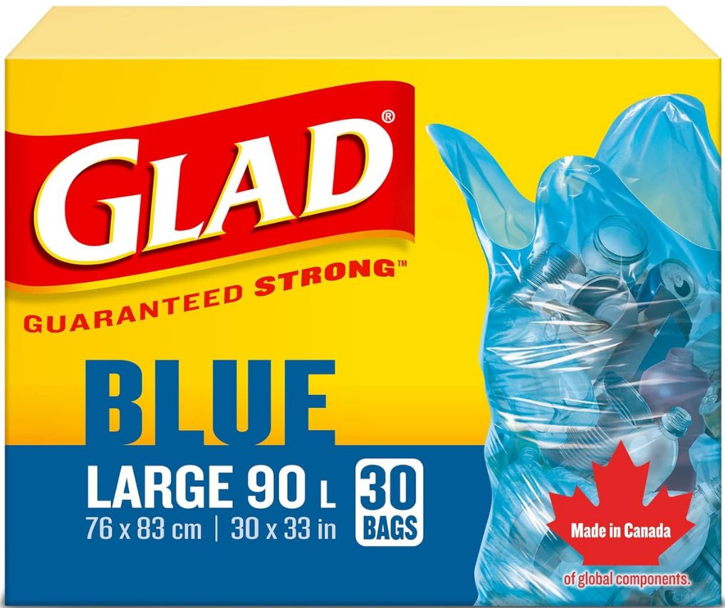 GLAD BLUE LARGE 90L 30BAGS