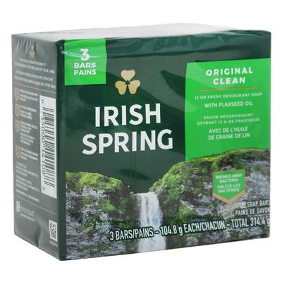 IRISH SPRING BAR SOAP 106.3G ORIGINAL (3 PACK)