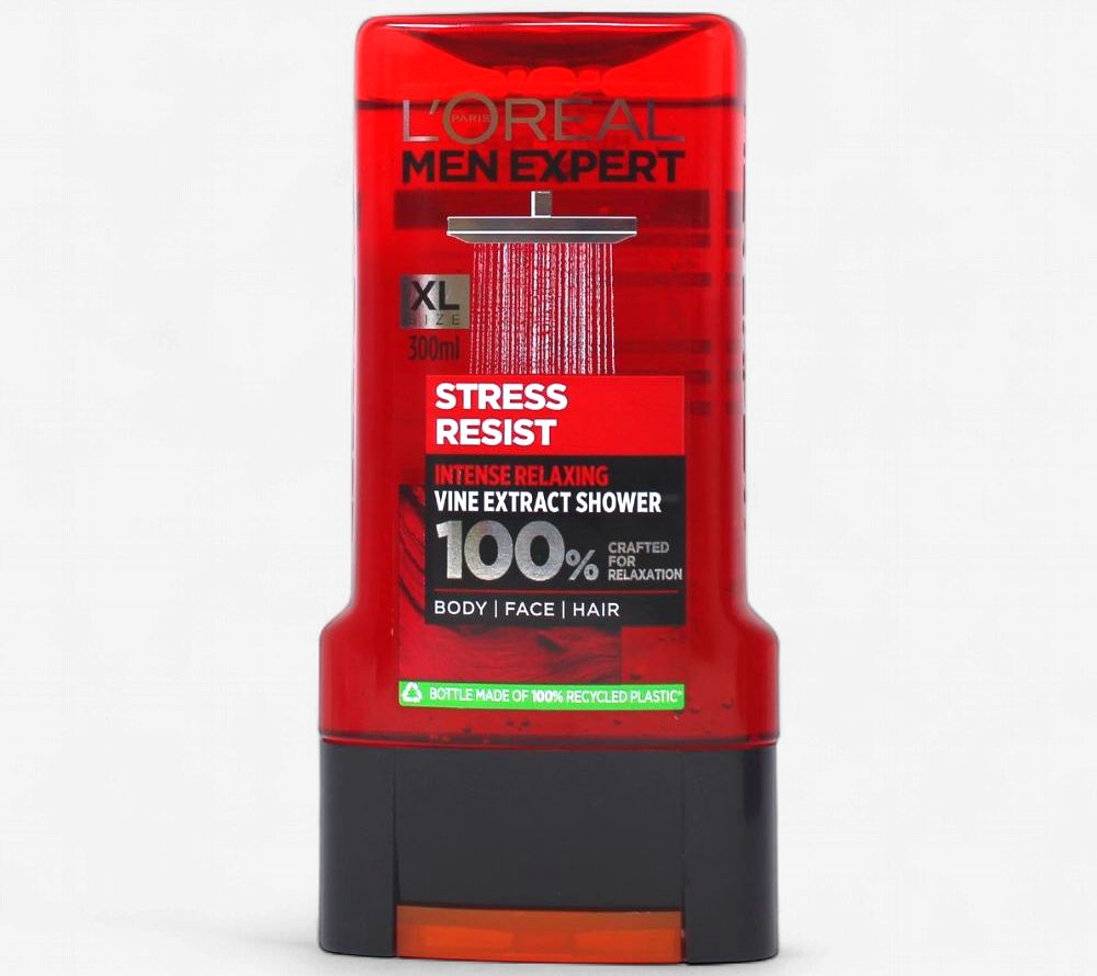 L'OREAL MEN EXPERT SHOWER GEL STRESS RESIST 300ML 3-IN-1 INTENSE RELAXING