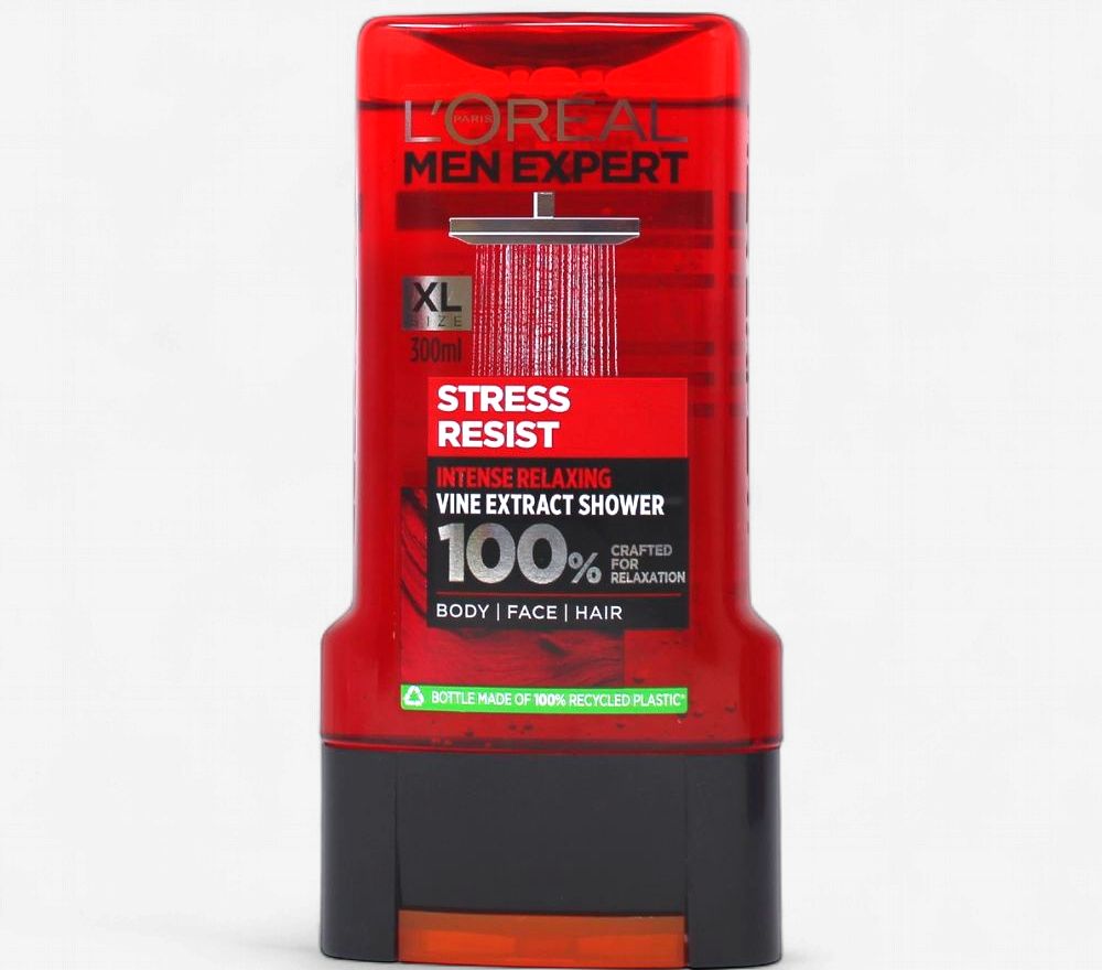 L'OREAL MEN EXPERT SHOWER GEL STRESS RESIST 300ML 3-IN-1 INTENSE RELAXING