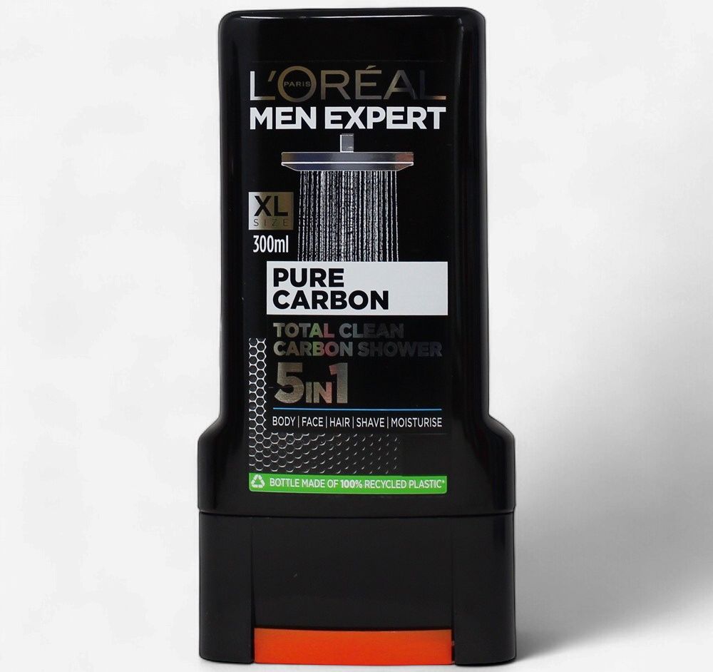 L'OREAL MEN EXPERT PURE CARBON 300ML 5-IN-1 TOTAL CLEAN.