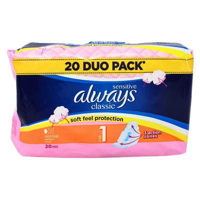 ALWAYS CLASSIC (SIZE 1) NORMAL SENSITIVE  20PADS