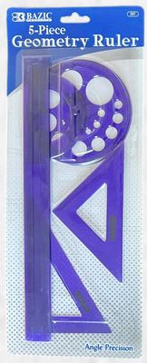 BAZIC #307 5-PIECE GEOMETRY RULER