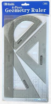 BAZIC #335 4-PIECE GEOMETRY RULER