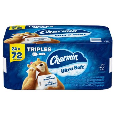 CHARMIN ULTRA SOFT BATHROOM TISSUE TRIPLES (24PACK)