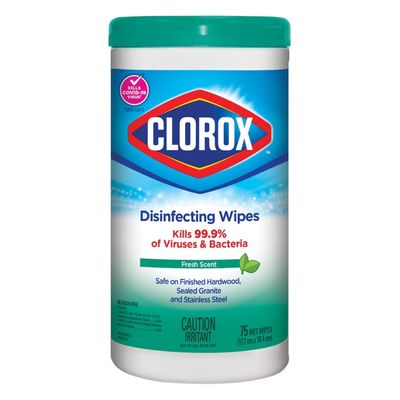 CLOROX DISINFECTING WIPES FRESH SCENT 75'S