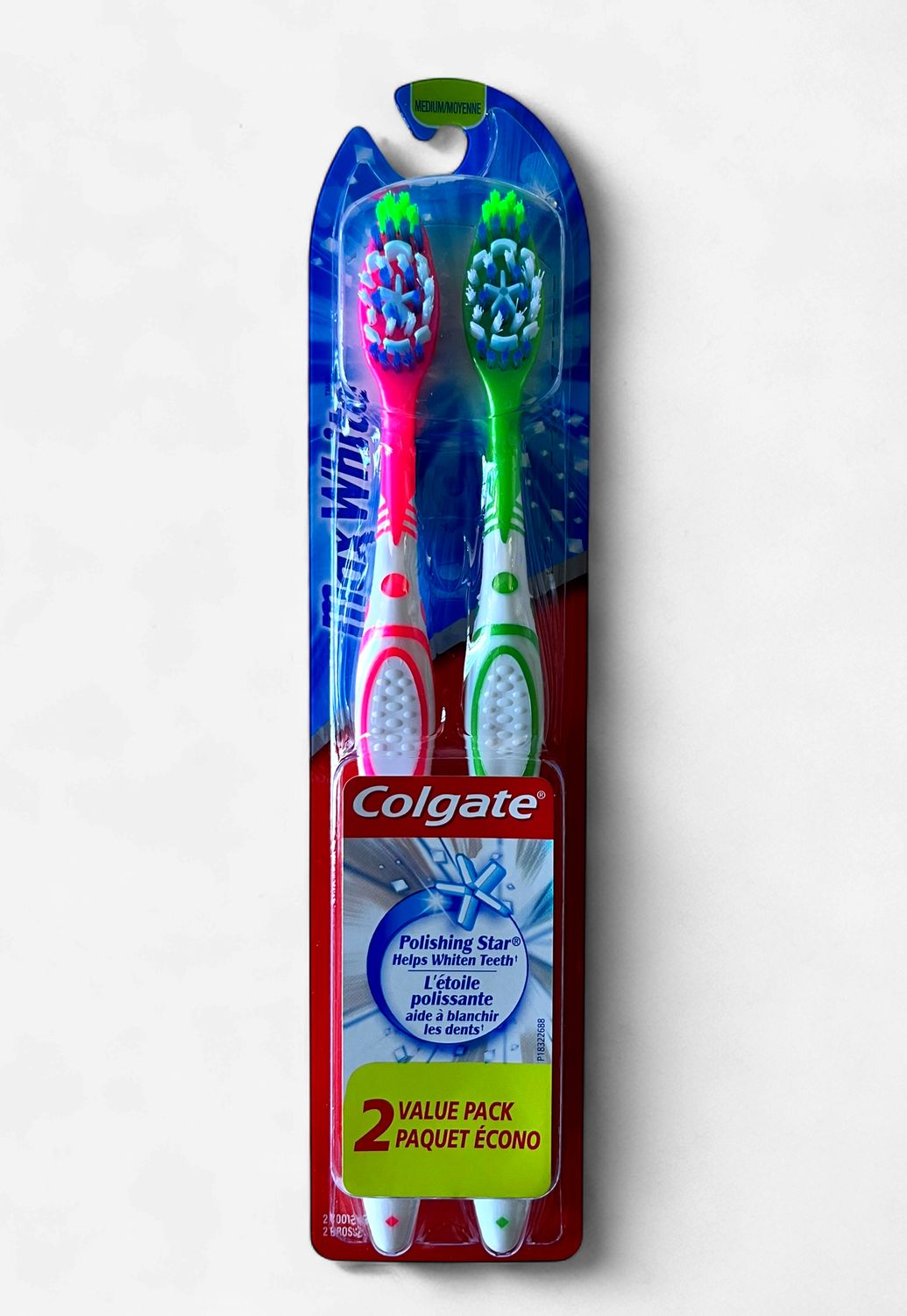COLGATE TOOTHBRUSH MAX WHITE 2PACK MEDIUM