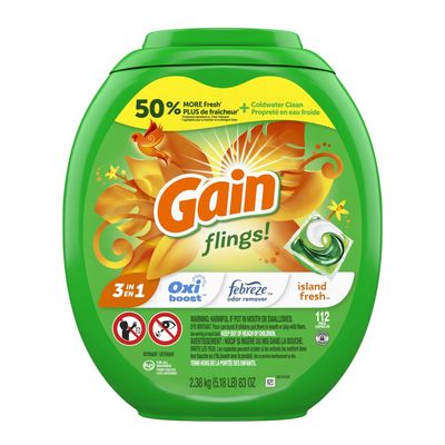 GAIN FLINGS! 2.38KG 3-IN-1 ISLAND FRESH 112'S (TUB)