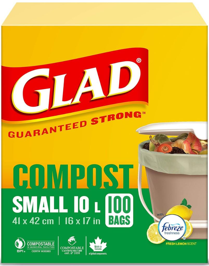 GLAD COMPOST FEBREZE SMALL 10L 100BAGS