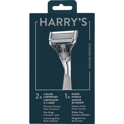 HARRY'S 5-BLADE 2CARTRIDGES + 1RAZOR HANDLE (CHROME EDITION)