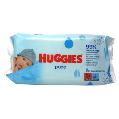 HUGGIES WIPES PURE GENTLE CLEANING 56'S