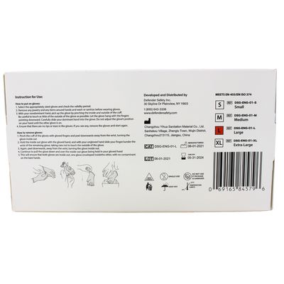 DEFENDER SAFETY NITRILE GLOVES LARGE 100'S