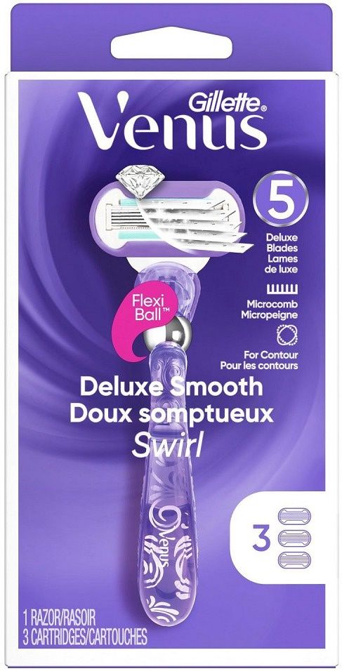 GILLETTE VENUS DELUXE SWIRL 1RAZOR + 3CARTRIDGES