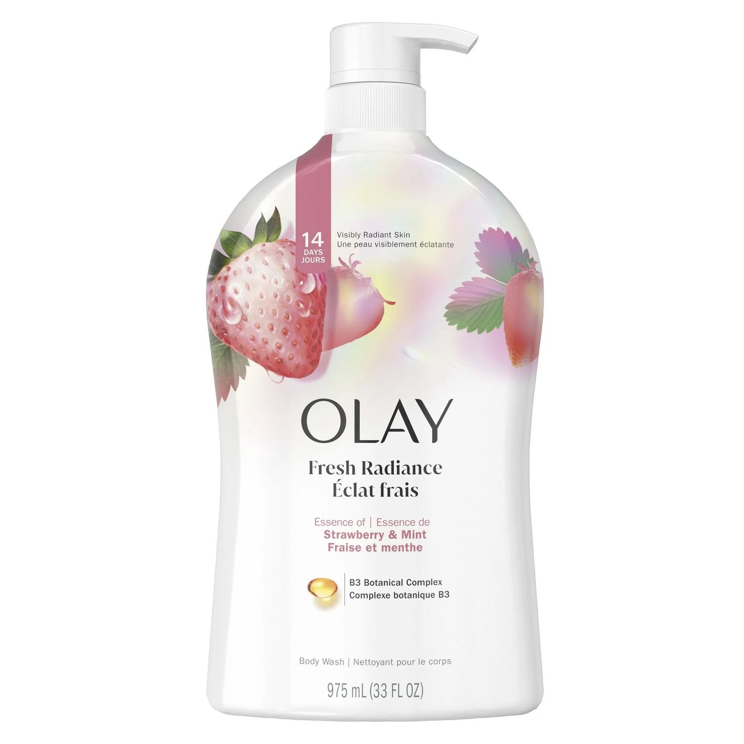 OLAY FRESH OUTLAST BODY WASH 975ML WHITE STRAWBERRY &amp; MINT (PUMP)