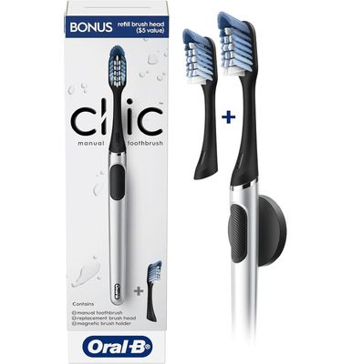 ORAL-B CLIC MANUAL TOOTHBRUSH (ONYX SILVER)