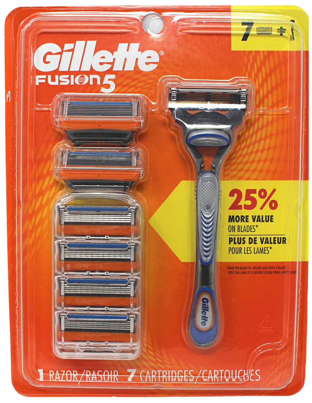 GILLETTE FUSION 5 1RAZOR + 7CARTRIDGES