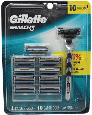 GILLETTE MACH3 1RAZOR + 10CARTRIDGES