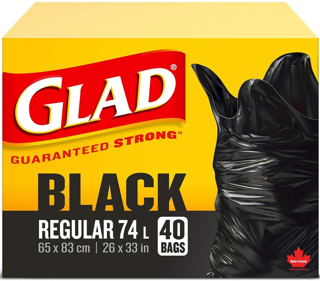 GLAD BLACK REGULAR 74L 40BAGS