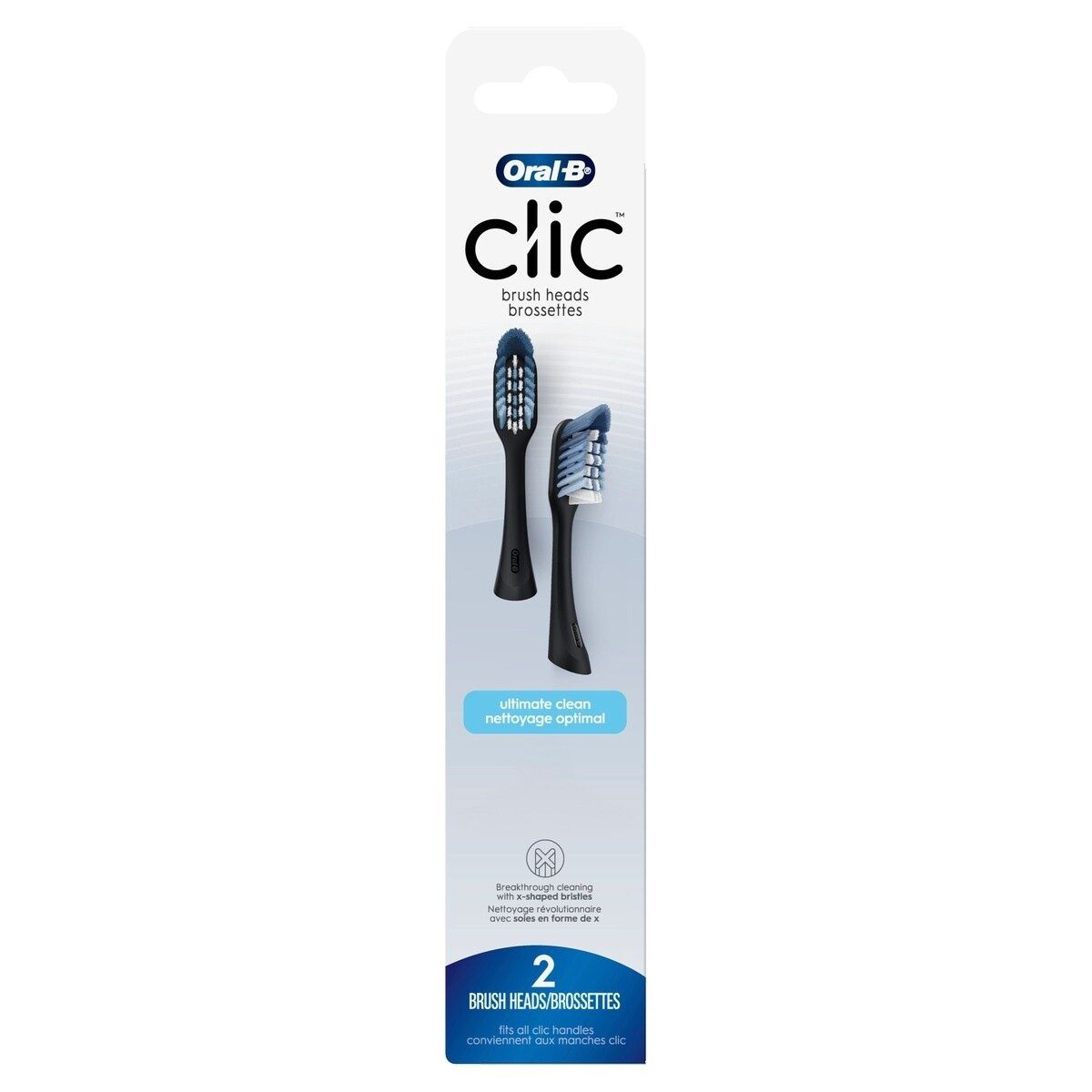 ORAL-B CLIC REPLACEMENT BRUSH HEADS (2PACK) BLACK