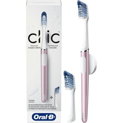 ORAL-B CLIC MANUAL TOOTHBRUSH (ROSE QUARTZ)