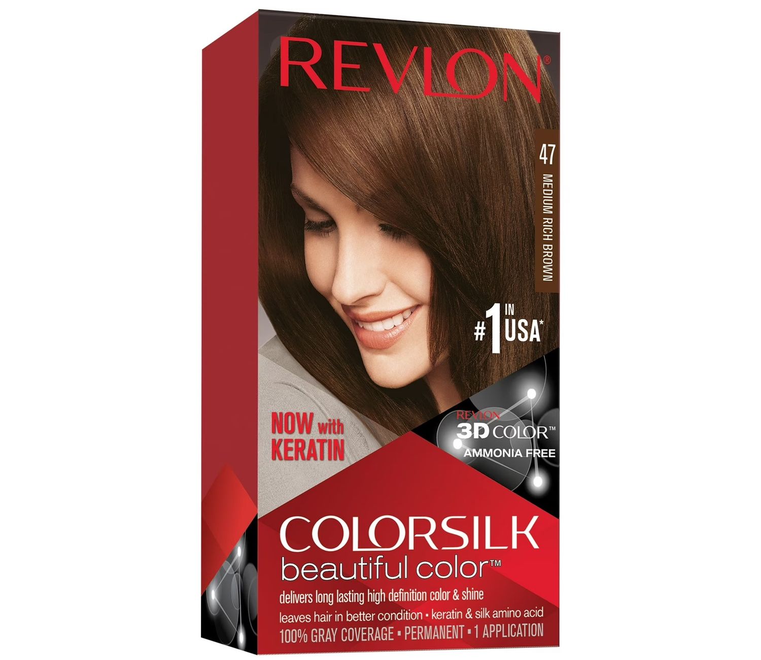 REVLON COLORSILK #47 MEDIUM RICH BROWN