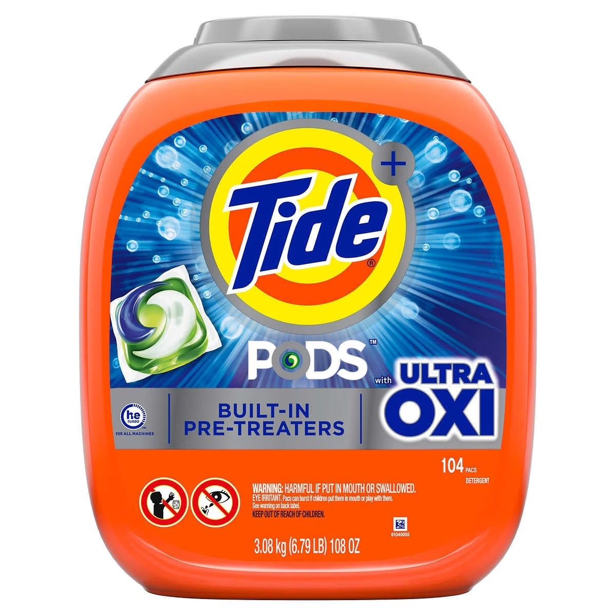 TIDE PODS ULTRA OXI 4-IN-1 104PACS (TUB)