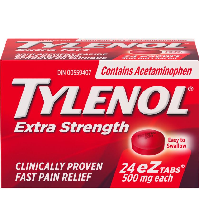 TYLENOL EXTRA STRENGTH 500MG EZ TABS 24'S