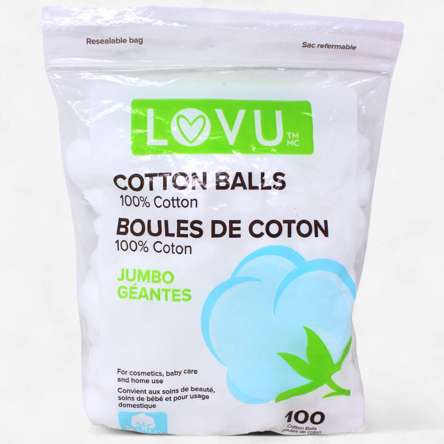 LOVU COTTON JUMBO BALLS 100'S
